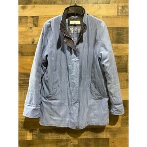 Liz Claiborne Women’s Full-Zip Snap-Front Casual Jacket – Blue-Size XL